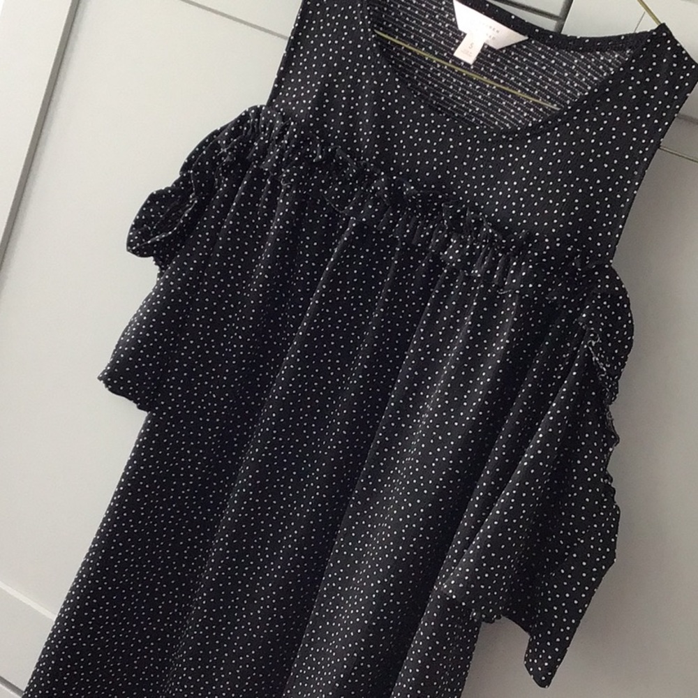 Lauren Conrad Polka Dot Cold Shoulder top